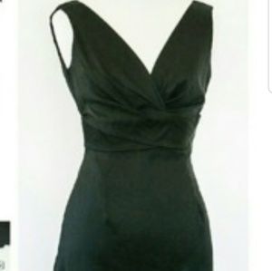 Donna Ricco black satin cocktail dress size 8P